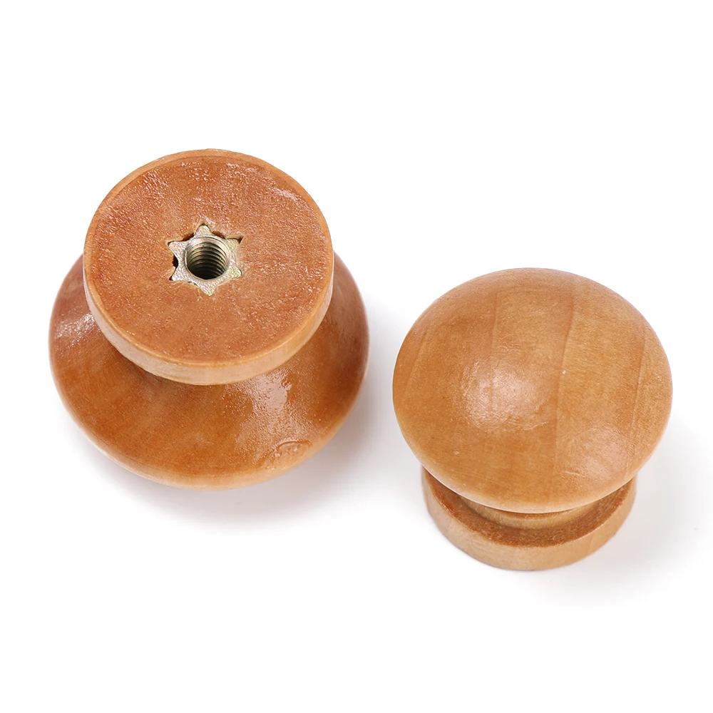 Furniture Hardware Wood - 10 adet/grup Yuvarlak Şekil Doğal Ahşap