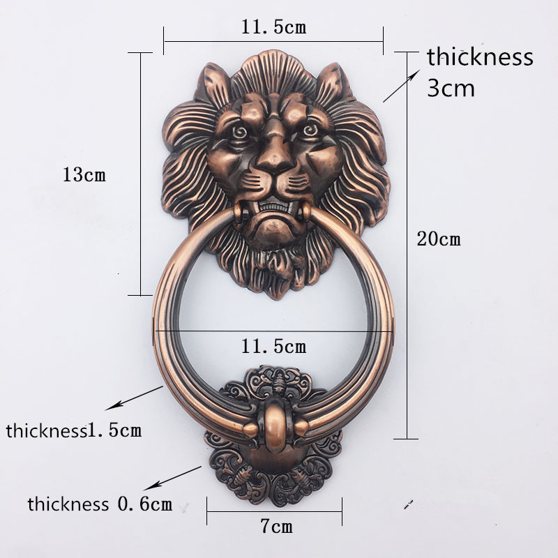 Furniture Hardware Wood - Antik Bronz Aslan Başı Kulplu Kapı
