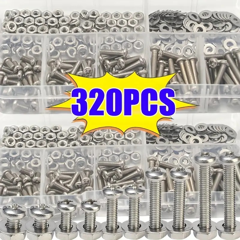 320 adet altıgen somun ve cıva - Furniture Hardware Bolts incelemesi ve fiyatı